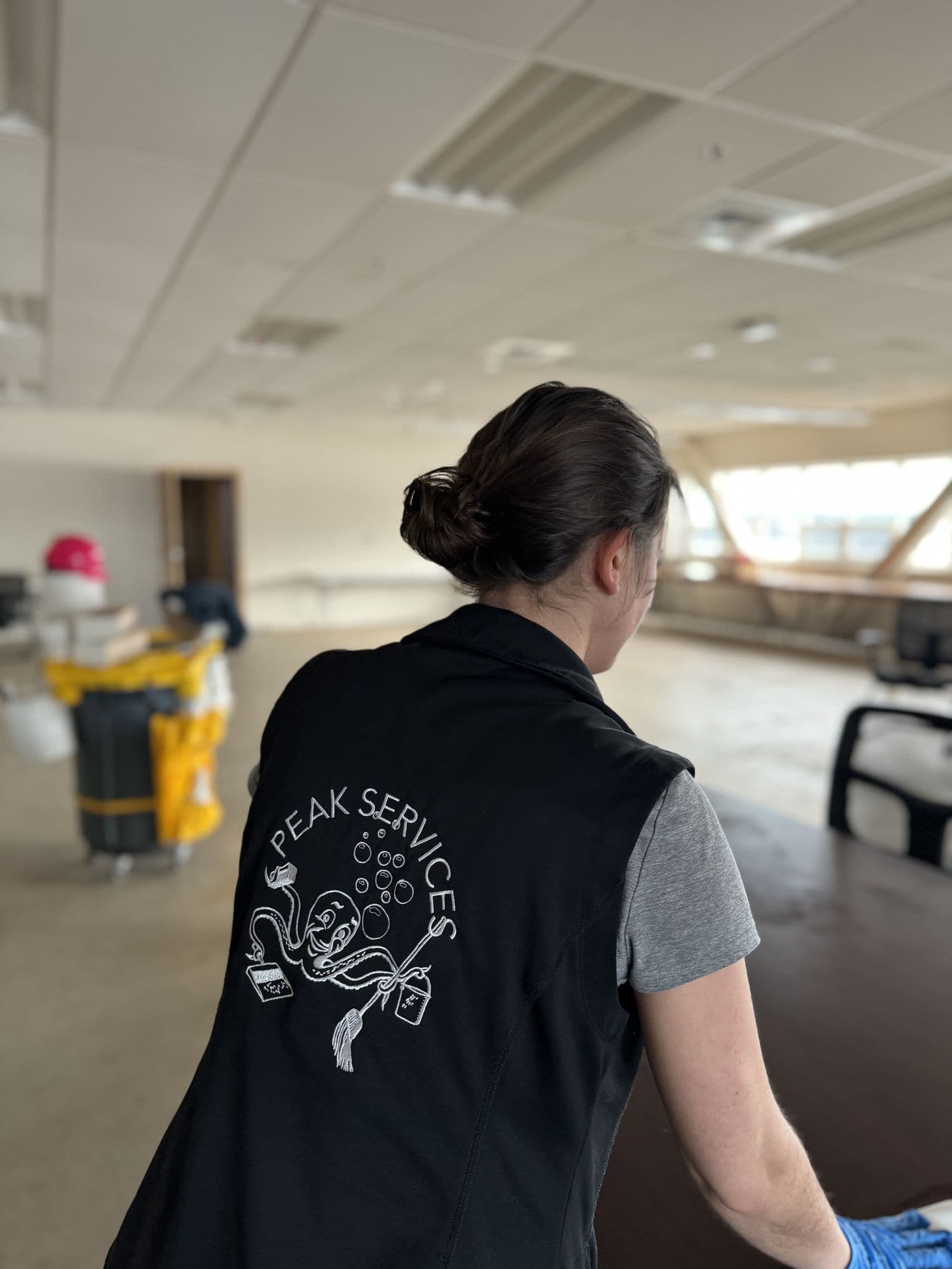 A Peak Services technician working a commercial contract